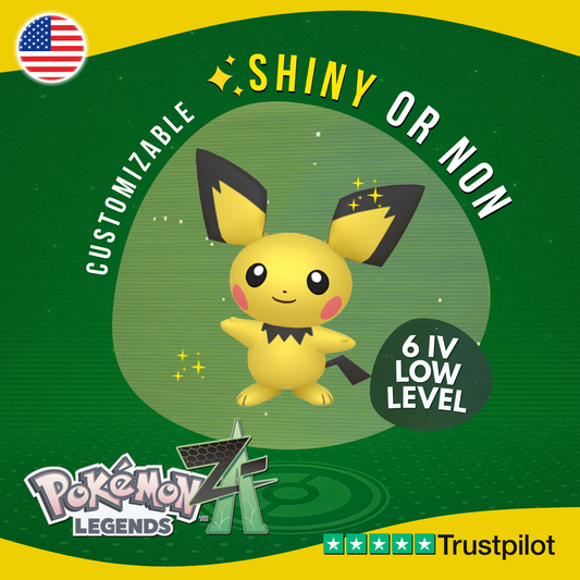 Pichu Shiny or Non ✨ 6 IV Pokémon Legends Z-A Competitive Customizable ZA Z A