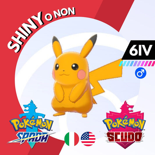 Pikachu Shiny o Non 6 IV Competitivo Legit Pokemon Spada Scudo Sword Shield