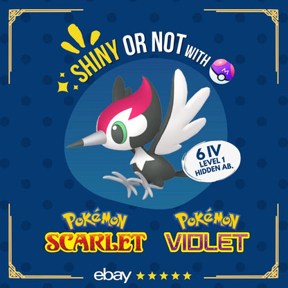 Pikipek Shiny or Non ✨ 6 IV Customizable Nature Level OT Pokémon Scarlet Violet by Shiny Living Dex | Shiny Living Dex