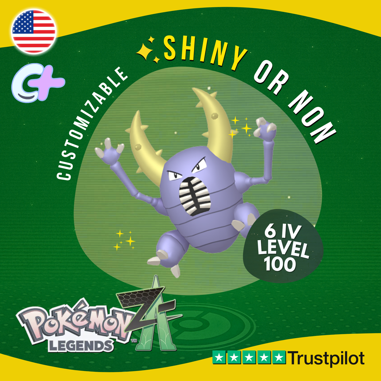 Pinsir Shiny or Non ✨6 IV Pokémon Legends Z-A Competitive Customizable ZA Z A