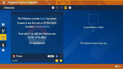 Plusle Shiny Mass Outbreak July 25 Event Untouched IV Pokémon Scarlet Violet