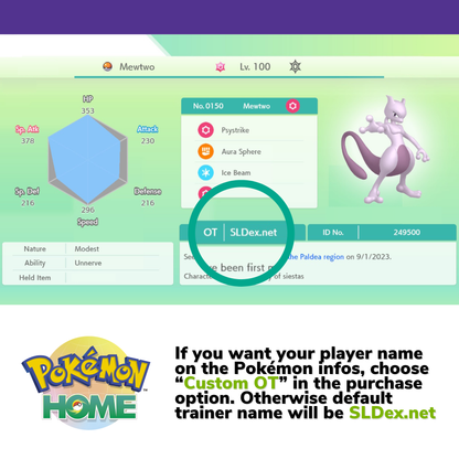 Pokémon HOME 2022 2023 2024 2025 Untouched Event Complete Collection Scarlet Violet Tera Raid Mystery Gift Distribution Bundle Custom Trainer name