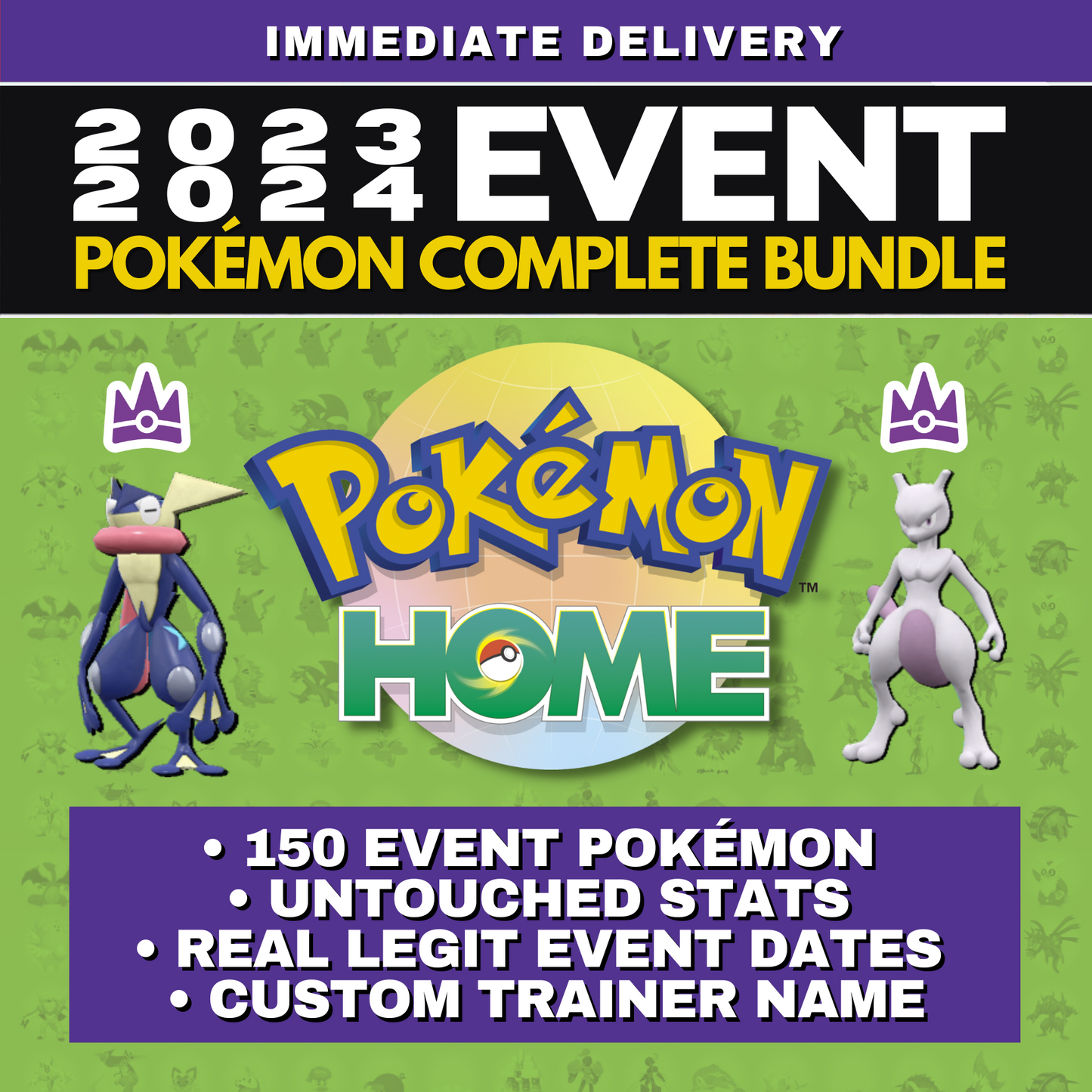 Pokémon HOME 2022 2023 Untouched Event Complete Collection Scarlet Violet Tera Raid Mystery Gift Distribution Bundle Custom Trainer name by Il mio negozio | Shiny Living Dex
