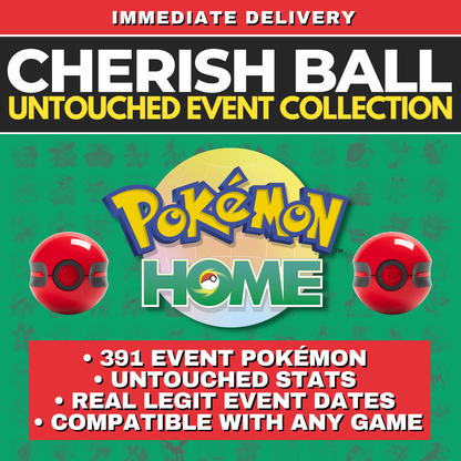 Pokémon HOME Cherish Ball Legit Untouched IV Living Dex Event Complete Collection from 2007 to 2024 Real Moves Level Dates by Il mio negozio | Shiny Living Dex