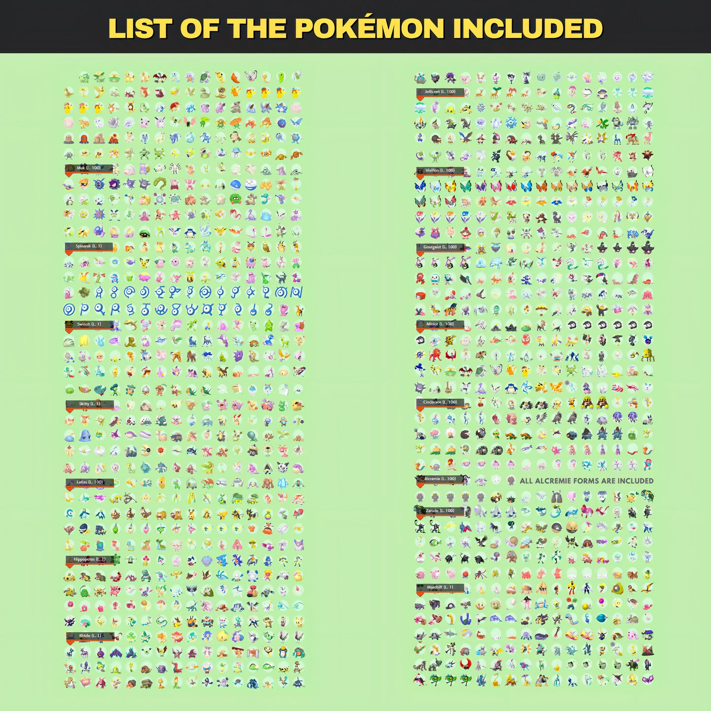 Pokémon HOME Complete Shiny Living Dex & Strategic Guide 1300 Pokedex Custom OT from Bulbasaur to Pecharunt Scarlet Violet Z-A