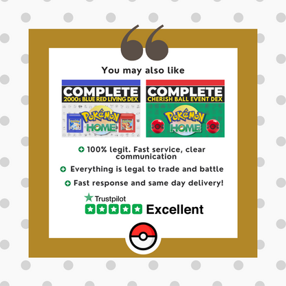 Pokémon HOME Gold & Silver 2000s Full Johto Untouched Shiny Living Dex Complete