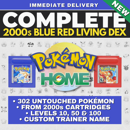 Pokémon HOME Red & Blue 2000s Kanto Full Untouched IV Shiny Living Dex Complete