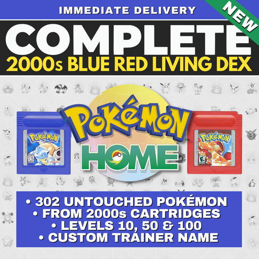 Pokémon HOME Red & Blue 2000s Kanto Full Untouched IV Shiny Living Dex Complete