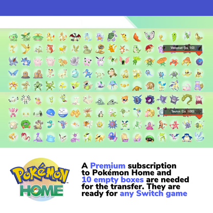 Pokémon HOME Red & Blue 2000s Kanto Full Untouched IV Shiny Living Dex Complete