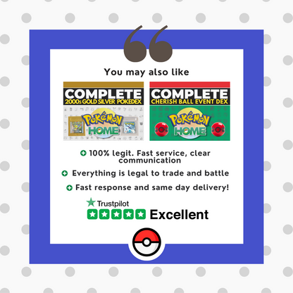 Pokémon HOME Red & Blue 2000s Kanto Full Untouched IV Shiny Living Dex Complete