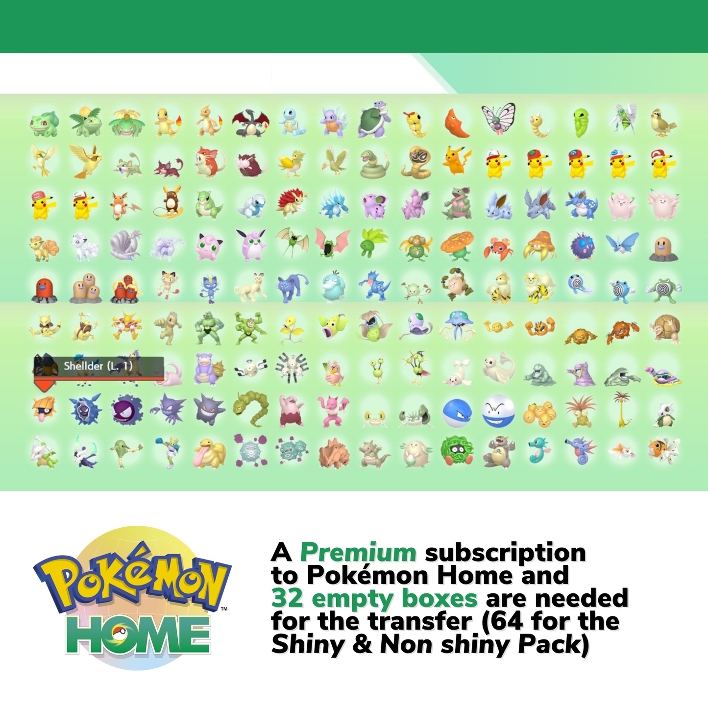 Pokémon Home Shiny Living Dex Generation 1-7 From Bulbasaur to Zeraora 950 Pokemon Compatible with Scarlet & Sword 6 IV by Il mio negozio | Shiny Living Dex