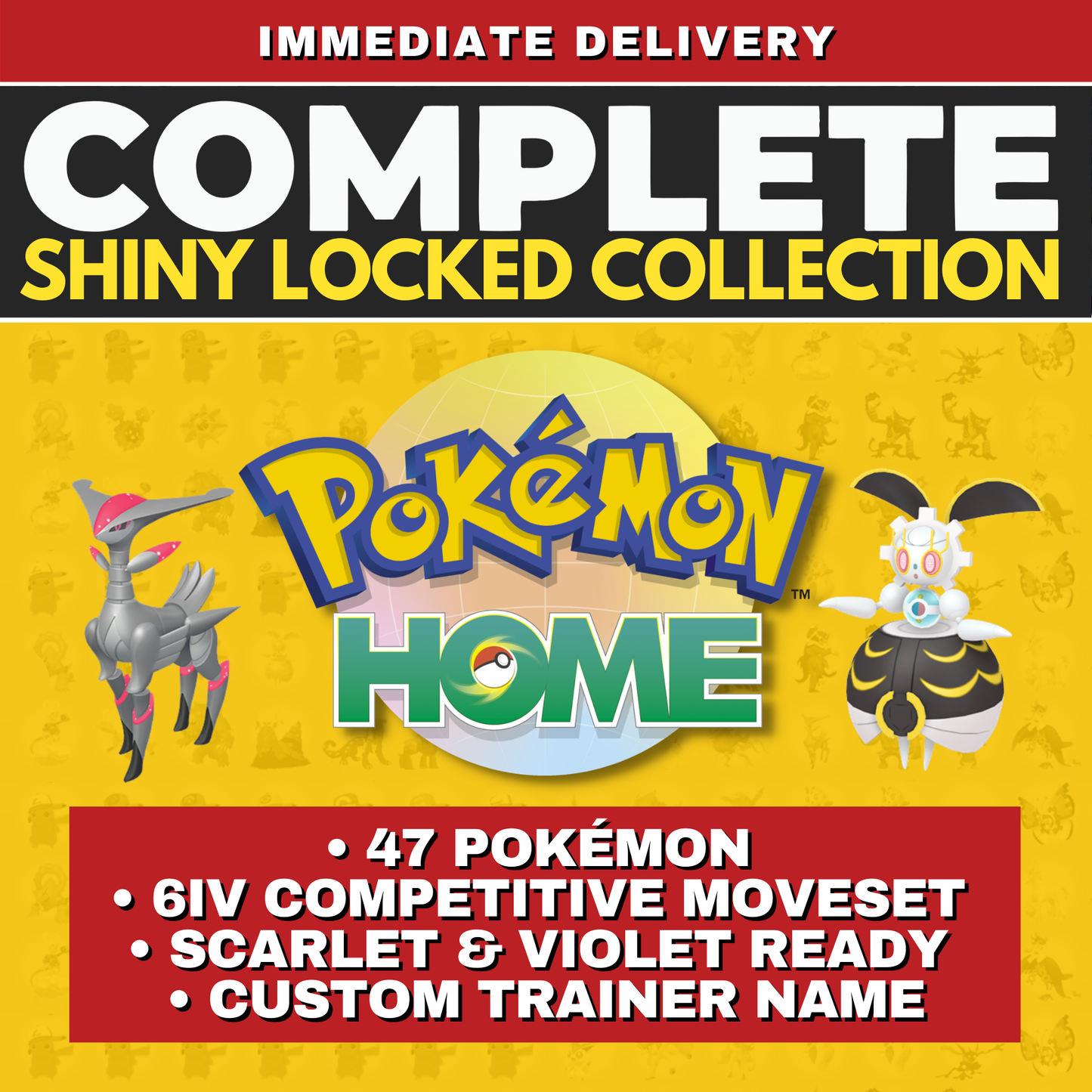 Pokémon HOME Shiny Locked Complete Collection Bundle Scarlet Violet Compatible Magearna Hoopa Ogerpon Terapagos Shiny