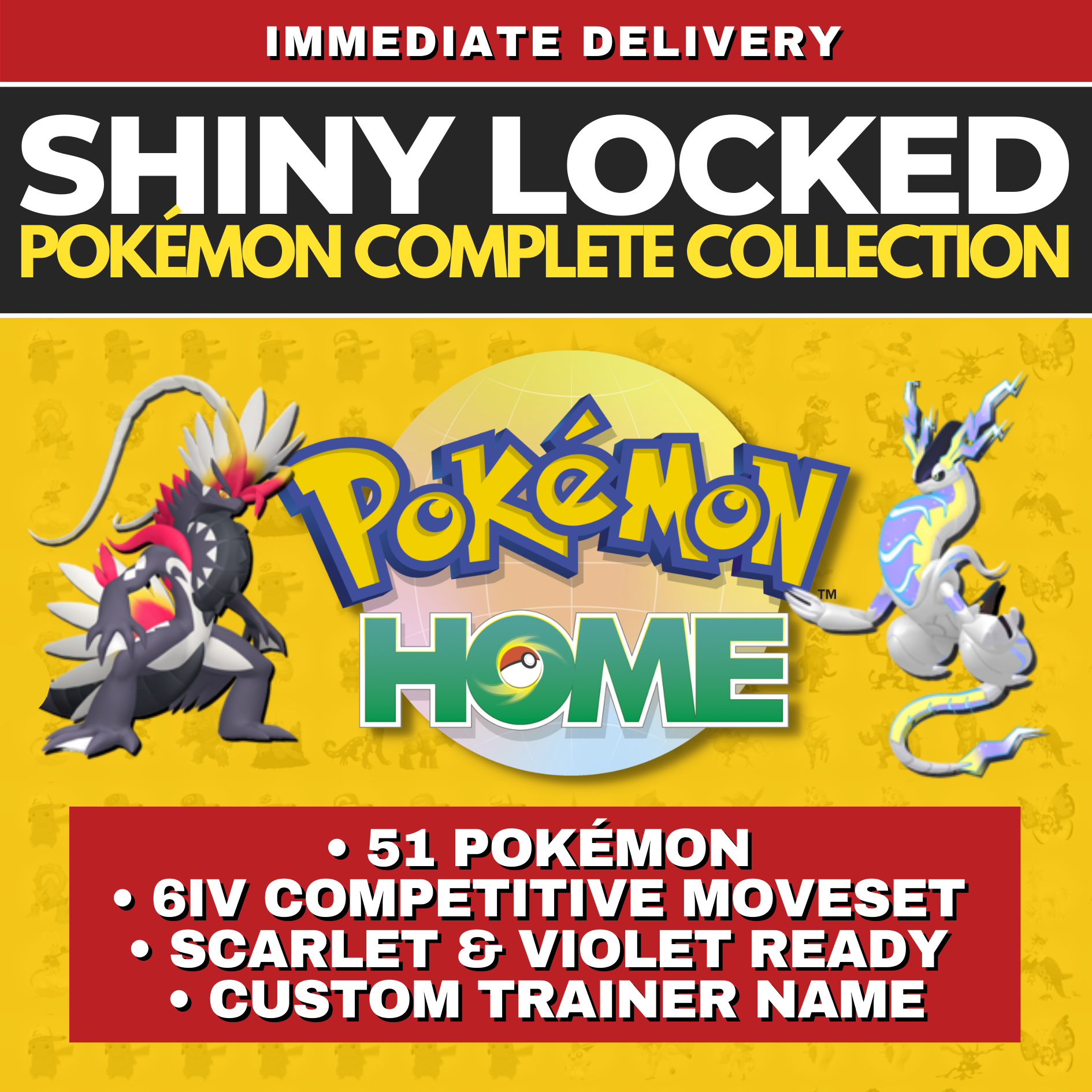 Pokémon HOME Shiny Locked Complete Collection Bundle Scarlet Violet Compatible Miraidon Koraidon Volcanion Ogerpon Keldeo Hoopa Shiny by Il mio negozio | Shiny Living Dex