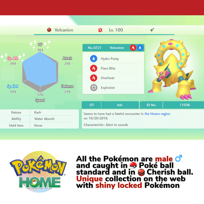 Pokémon HOME Shiny Locked Complete Collection Bundle Scarlet Violet Compatible Miraidon Koraidon Volcanion Ogerpon Keldeo Hoopa Shiny by Il mio negozio | Shiny Living Dex