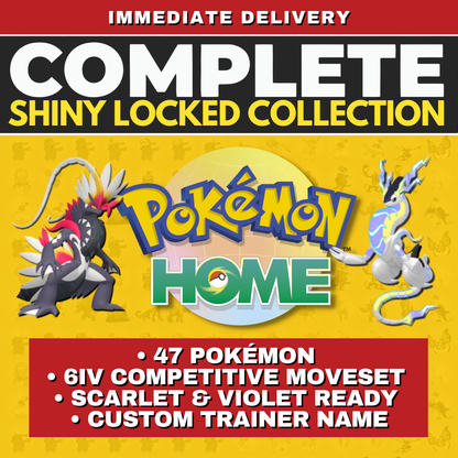 Pokémon HOME Shiny Locked Complete Collection Bundle Scarlet Violet Compatible Miraidon Koraidon Volcanion Ogerpon Terapagos Hoopa Shiny