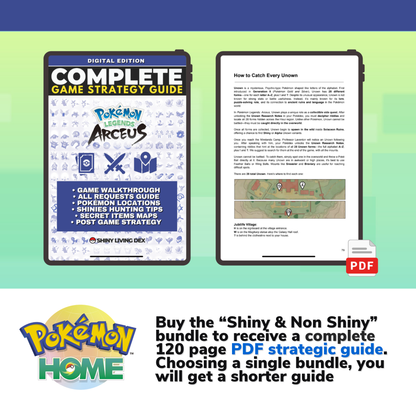 Pokémon Legends Arceus Complete Shiny Living Dex & Strategic Guide Custom OT name Pokedex Pokémon HOME 6IV Competitive