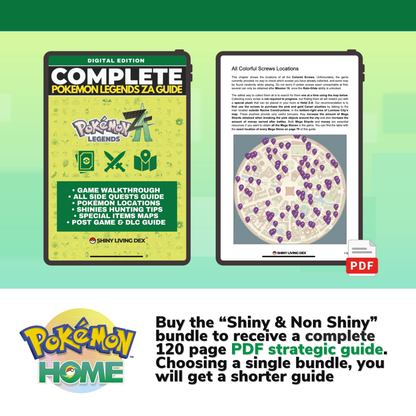 Pokémon Legends Z-A Complete Shiny Living Dex & Strategy Guide ZA Z A Lumiose and Hyperspace Pokedex 6 IV All Competitive Online Legit