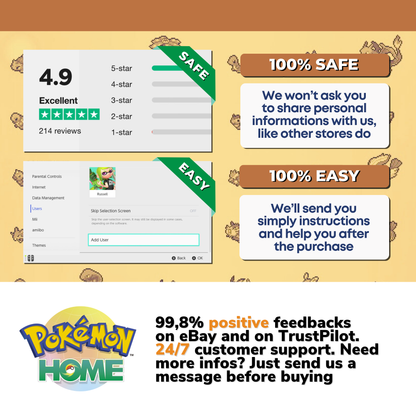 Pokémon Let's GO Pikachu Eevee Complete Kanto Shiny Living Dex Custom OT name Pokedex Pokémon HOME Lets 6IV Competitive