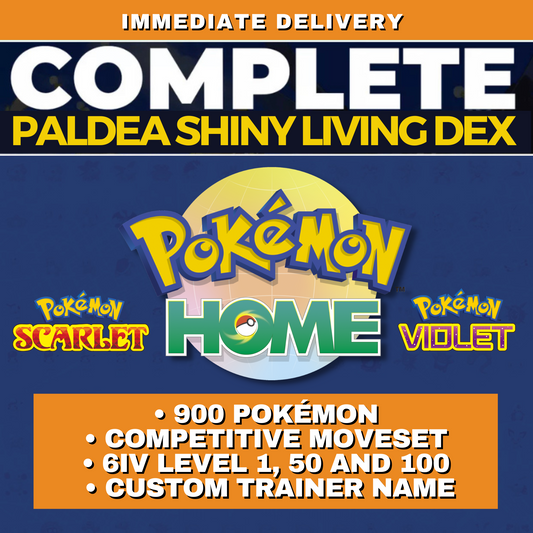 Pokémon Scarlet Violet Complete Shiny Living Dex + DLC Pokedex Full 6IV Paldea Custom OT name Pokemon HOME 6IV Competitive Sets by Il mio negozio | Shiny Living Dex