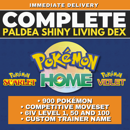 Pokémon Scarlet Violet Complete Shiny Living Dex + DLC Pokedex Full 6IV Paldea Custom OT name Pokemon HOME 6IV Competitive Sets by Il mio negozio | Shiny Living Dex