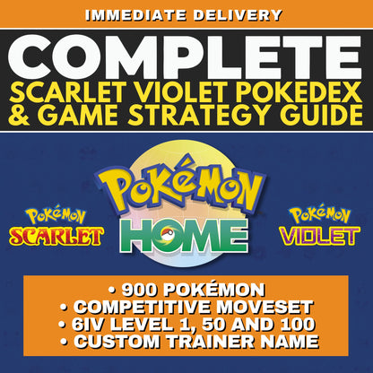 Pokémon Scarlet Violet Complete Shiny Living Dex & Strategic Guide Pokedex Paldea Custom OT Pokemon HOME 6IV All Competitive