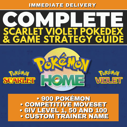 Pokémon Scarlet Violet Complete Shiny Living Dex & Strategic Guide Pokedex Paldea Custom OT Pokemon HOME 6IV All Competitive