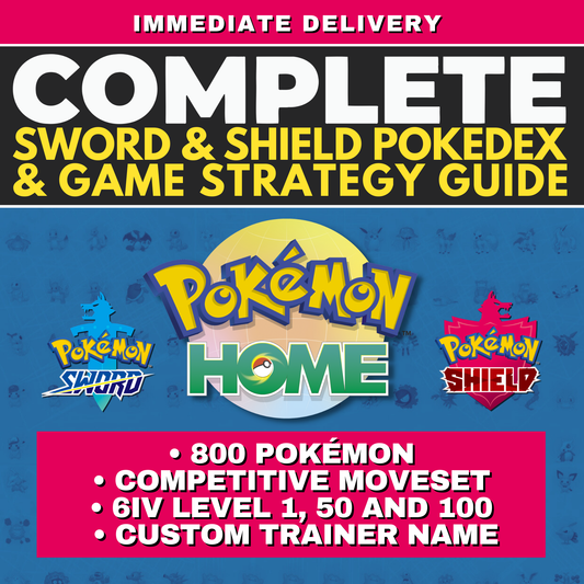 Pokémon Sword Shield Complete Shiny Living Dex 750 Custom OT Name Galar + DLC Pokedex Competitive Pokémon HOME 6 IV Legit