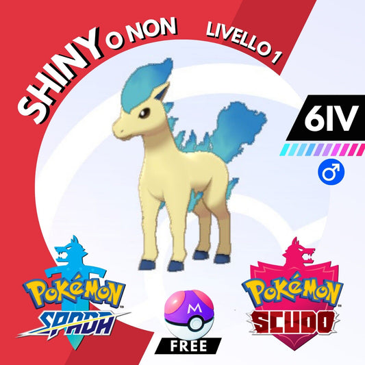 Ponyta di Kanto Shiny o Non 6 IV e Master Ball Pokemon Spada Scudo Sword Shield