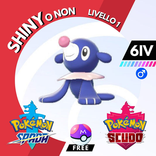 Popplio Shiny o Non 6 IV e Master Ball Legit Pokemon Spada Scudo Sword Shield