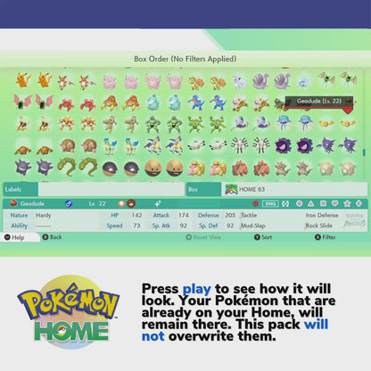 Pokémon Legends Arceus Complete Alpha Shiny Living Dex Custom OT name Pokedex Pokémon HOME 6IV Competitive Max Effort Level
