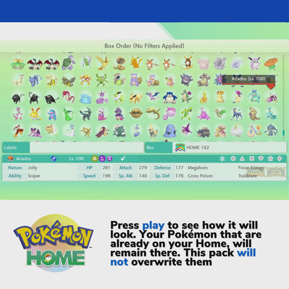 Pokémon CHAMPIONS Complete Bundle HOME Shiny Living Dex Competitive IV Pokedex Legit Legal Compatible with all games