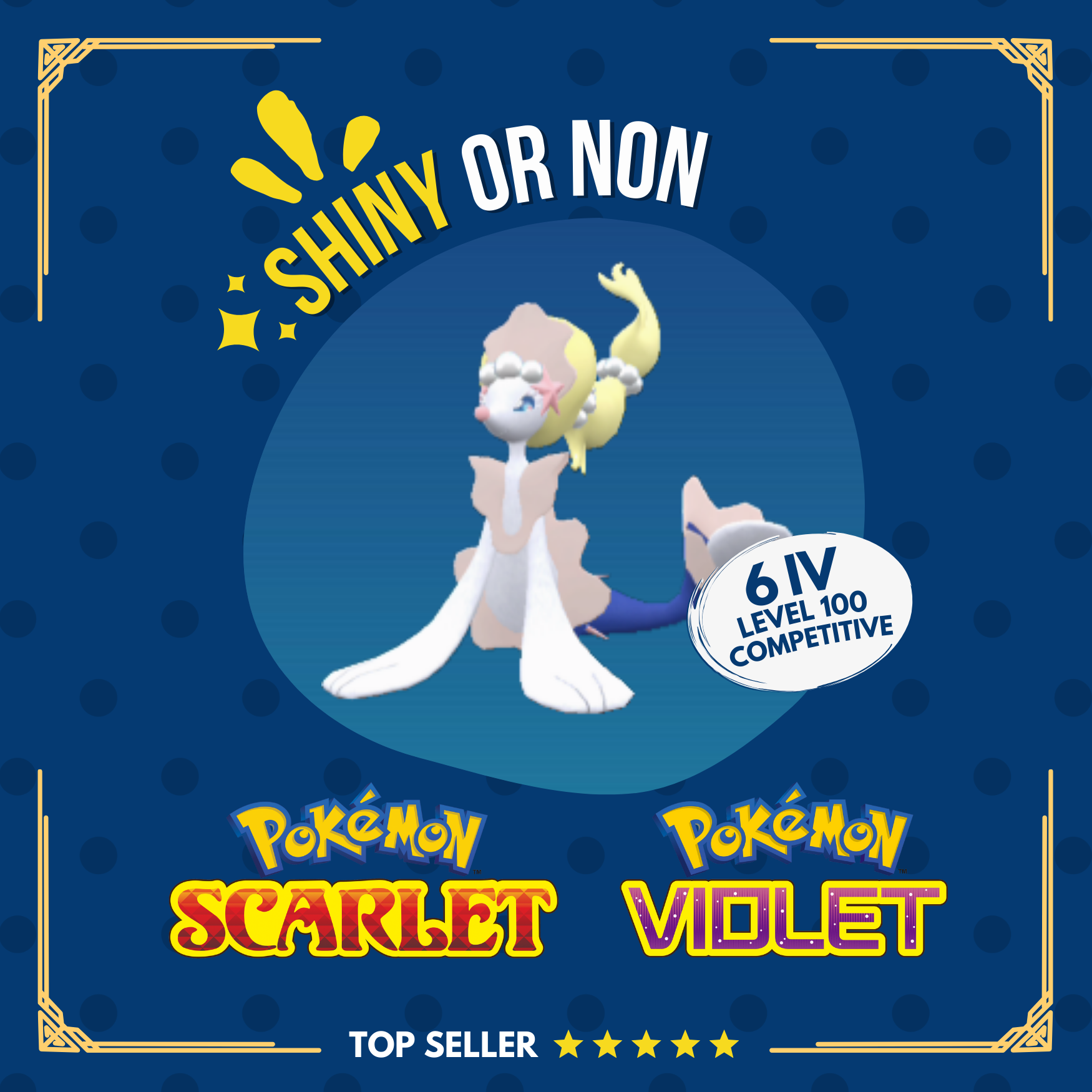 Primarina Shiny or Non ✨ 6 IV Competitive Customizable Pokémon Scarlet Violet by Shiny Living Dex | Shiny Living Dex