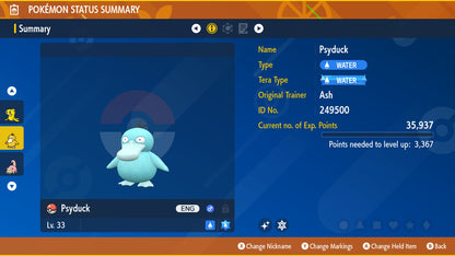 Psyduck Shiny Event AbsentMinded Mark Spacey Untouched IV Pokémon Scarlet Violet