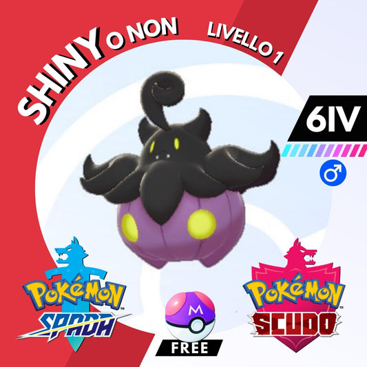 Pumpkaboo Shiny o Non 6 IV e Master Ball Legit Pokemon Spada Scudo Sword Shield