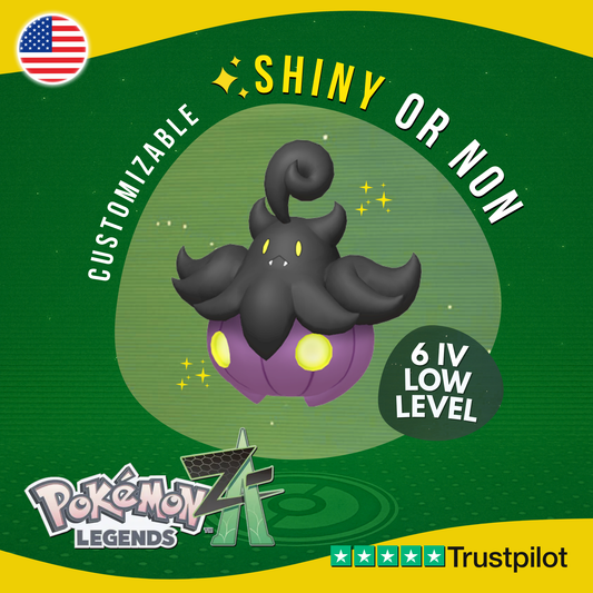 Pumpkaboo Shiny or Non ✨ 6IV Pokémon Legends Z-A Competitive Customizable ZA Z A