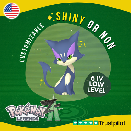 Purrloin Shiny or Non ✨ 6 IV Pokémon Legends Z-A Competitive Customizable ZA Z A