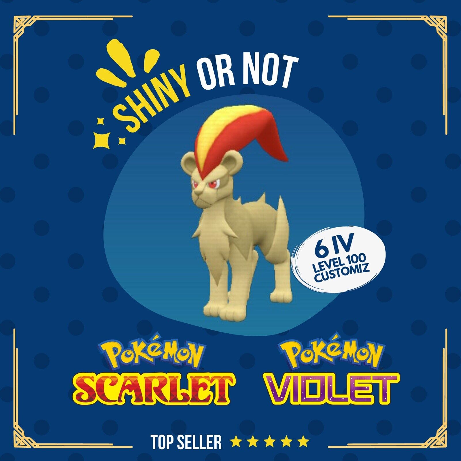 Pyroar F Shiny or Non ✨ 6 IV Competitive Customizable Pokémon Scarlet Violet by Shiny Living Dex | Shiny Living Dex