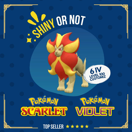 Pyroar Male Shiny or Non ✨ 6 IV Competitive Customizable Pokémon Scarlet Violet by Shiny Living Dex | Shiny Living Dex