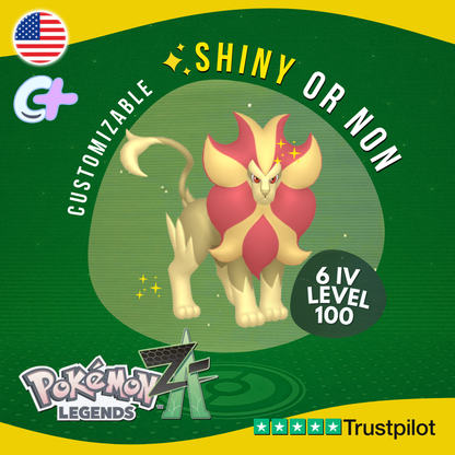 Pyroar Male Shiny or Non 6IV Pokémon Legends Z-A Competitive Customizable ZA Z A