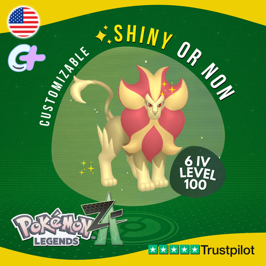 Pyroar Male Shiny or Non 6IV Pokémon Legends Z-A Competitive Customizable ZA Z A