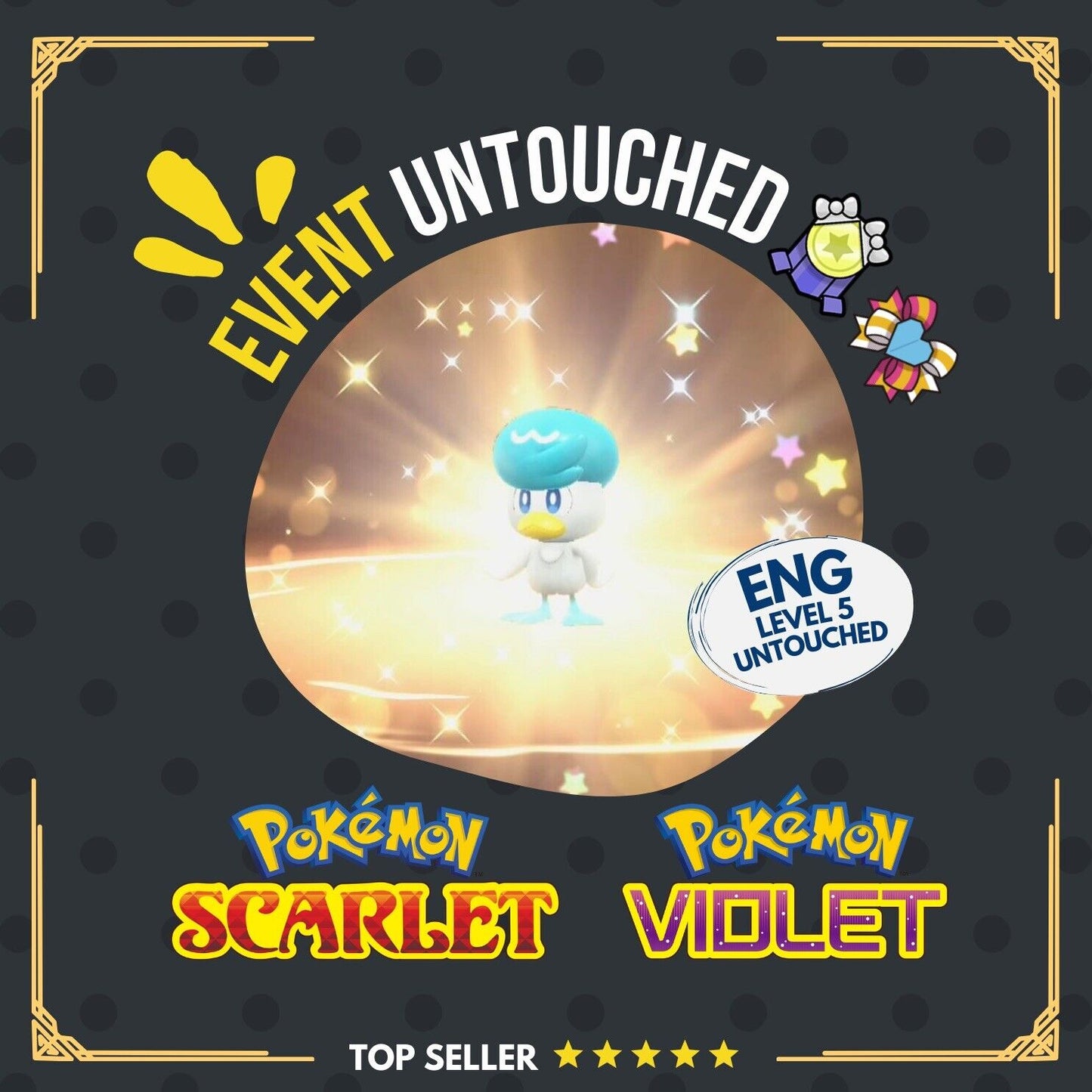 Quaxly Dots Event Dot Variety Show PokéDoko Untouched IV Pokémon Scarlet Violet Non shiny Lv 50 by Shiny Living Dex | Shiny Living Dex