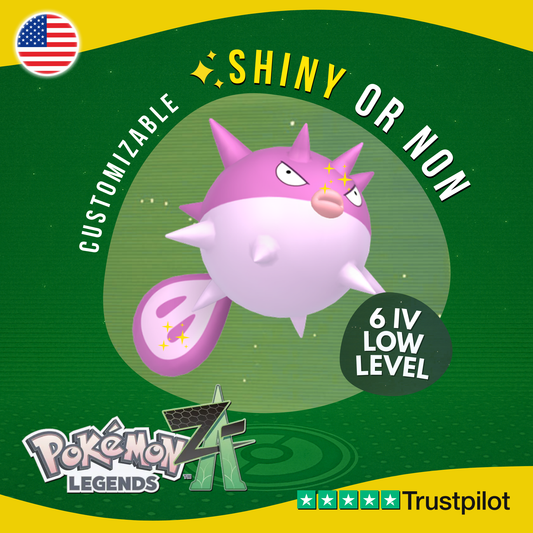 Qwilfish Shiny or Non ✨ 6 IV Pokémon Legends Z-A Competitive Customizable ZA Z A