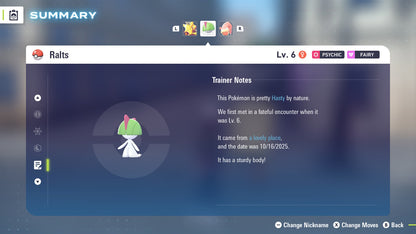 Ralts Event 2025 Untouched IV Early Purchase Bonus Pokémon Legends Z-A ZA Z A