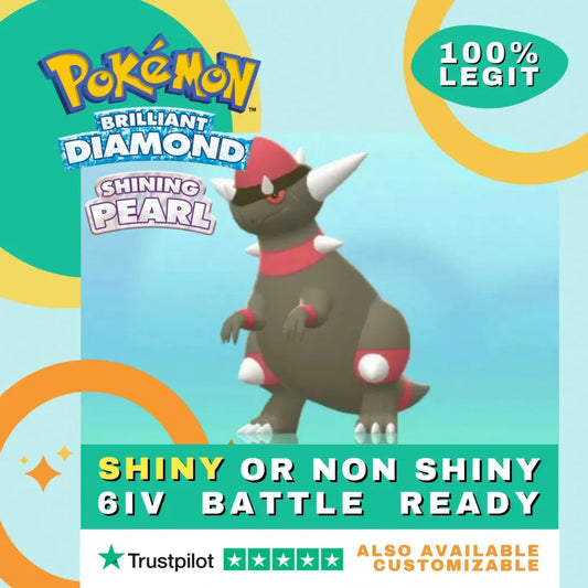 Rampardos Shiny ✨ or Non Shiny Pokémon Brilliant Diamond Shining Pearl Battle Ready 6 IV Competitive 100% Legit Level 100 Customizable Custom OT by Shiny Living Dex | Shiny Living Dex