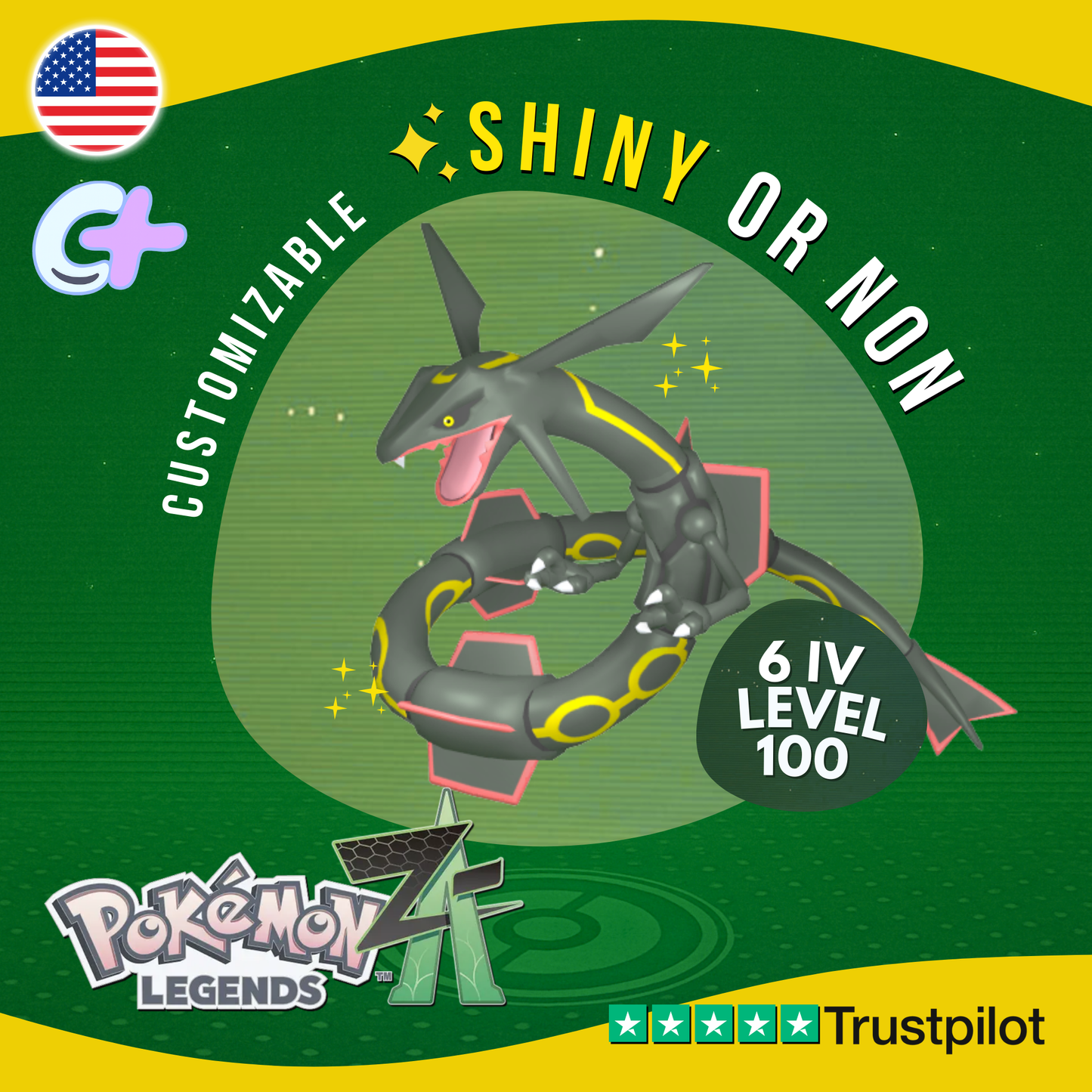Rayquaza ✨ Shiny or Non Shiny 6 IV Pokémon Legends Z-A Custom Competitive ZA Z A