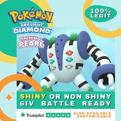 Regigigas  Shiny ✨ or Non Shiny Pokémon Brilliant Diamond Shining Pearl Battle Ready 6 IV Competitive 100%  Legit Level 100 Customizable Custom OT
