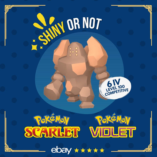 Regirock Shiny or Non ✨ 6 IV Competitive Customizable Pokémon Scarlet Violet by Shiny Living Dex | Shiny Living Dex