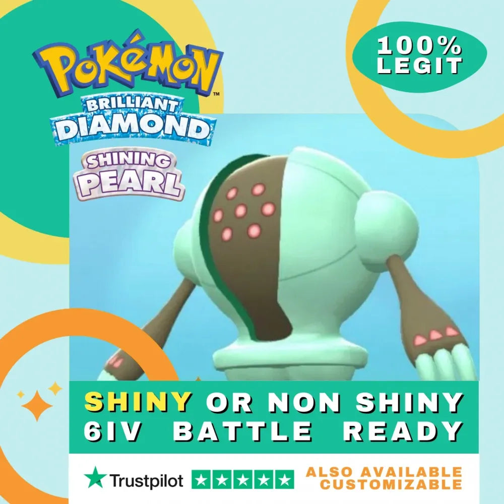 Registeel  Shiny ✨ or Non Shiny Pokémon Brilliant Diamond Shining Pearl Battle Ready 6 IV Competitive 100%  Legit Level 100 Customizable Custom OT
