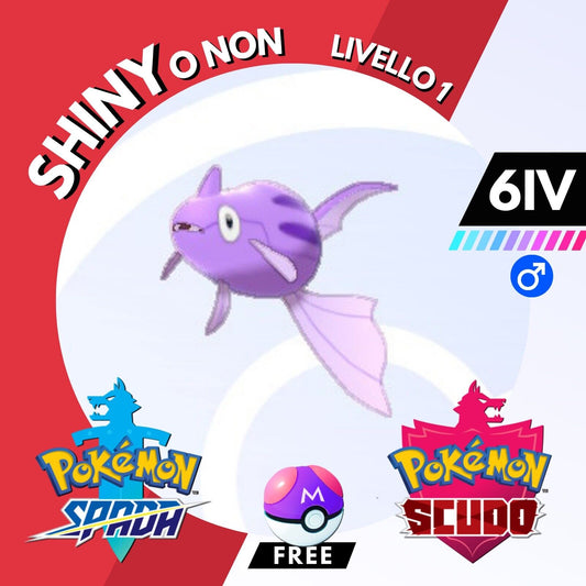 Remoraid Shiny o Non 6 IV e Master Ball Legit Pokemon Spada Scudo Sword Shield