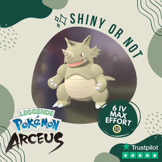 Rhydon Shiny ✨ Legends Pokémon Arceus 6 Iv Max Effort Custom Ot Level Gender